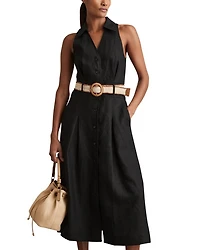 Annie Belted Linen Dress