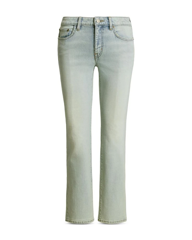 Mid Rise Straight Ankle Jeans