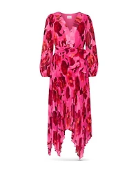 Liora Blurred Blossom Pleated Dress