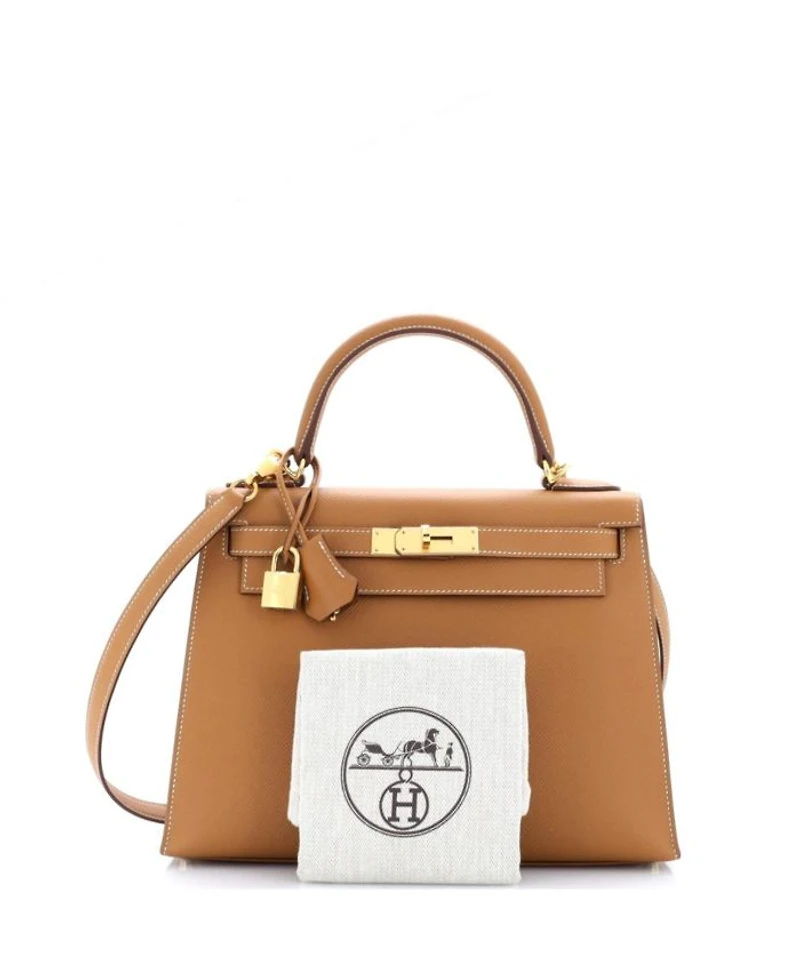 Kelly 28 Handbag Brown Epsom with Gold Hardware