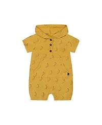 Deux par Deux Boys' Printed Organic Cotton Hooded Romper - Baby