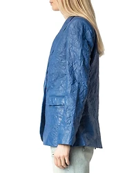 Leather Crinkle Jacket