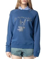 Zadig & Voltaire Upper Mo Devil Queen Rhinestone Sweatshirt