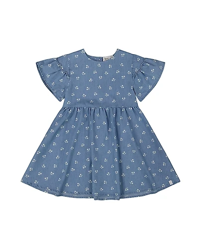 Deux par Girls' Printed Chambray Cherries Dress - Big Kid