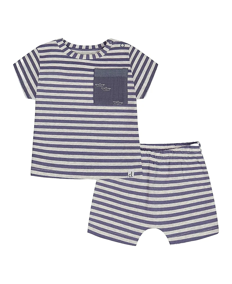 Deux par Deux Boys' Organic Cotton Short Sleeve Top and Short Set - Baby