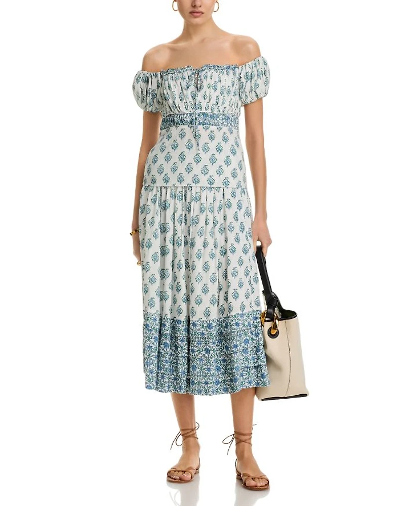 Block Print Off The Shoulder Top