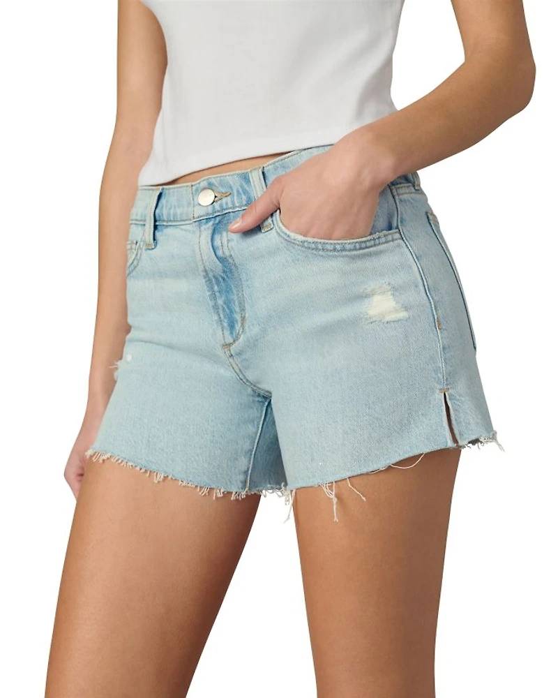 The Ozzie Side Slit Denim Shorts Down Play
