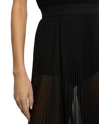 Pleated Chiffon Maxi Skirt