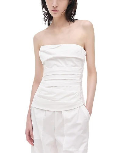 Simkhai Emerson Poplin Ruched Top