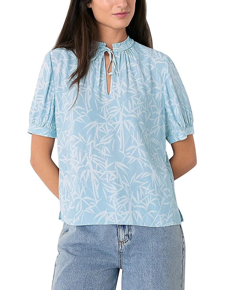 Whistles Leaves Tie Neck Blouse