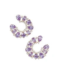 Nadri Palm Springs Purple Stone Horseshoe Statement Earrings