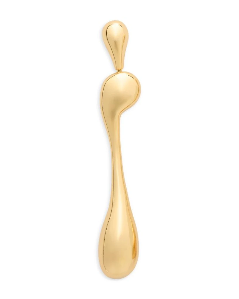Molten Linear Drop Earrings in Gold Tone