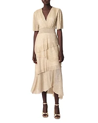 Metallic Ruffled Dress