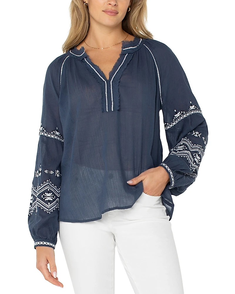 Liverpool Los Angeles Embroidered Top