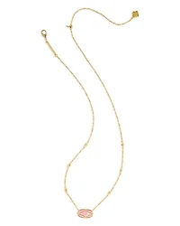 Elisa Lattice Framed Mother Of Pearl Pendant Necklace 14K Gold Plated, 19"