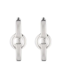 Ring Detail Hoop Earrings in Sterling Silver