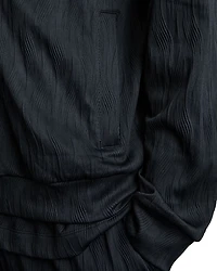 Aksel Wave Jacquard Zipper Shirt Jacket