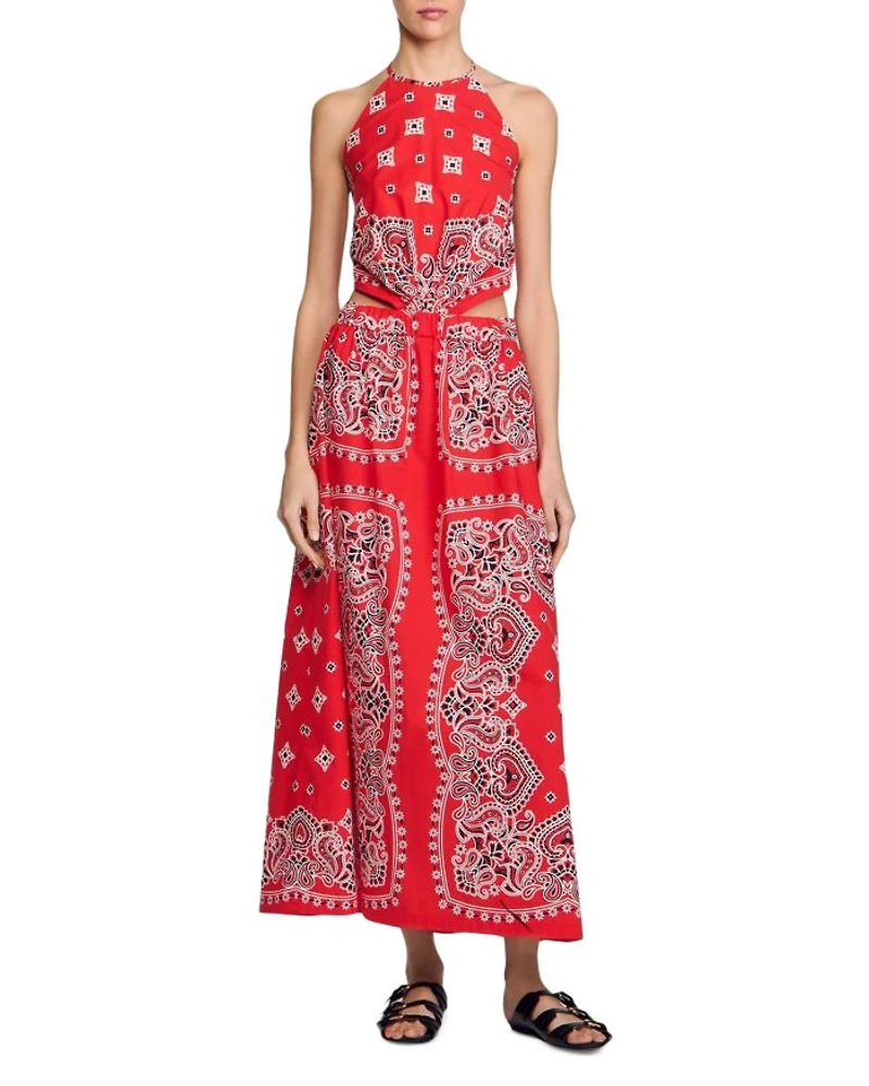 Bandana Print Maxi Dress