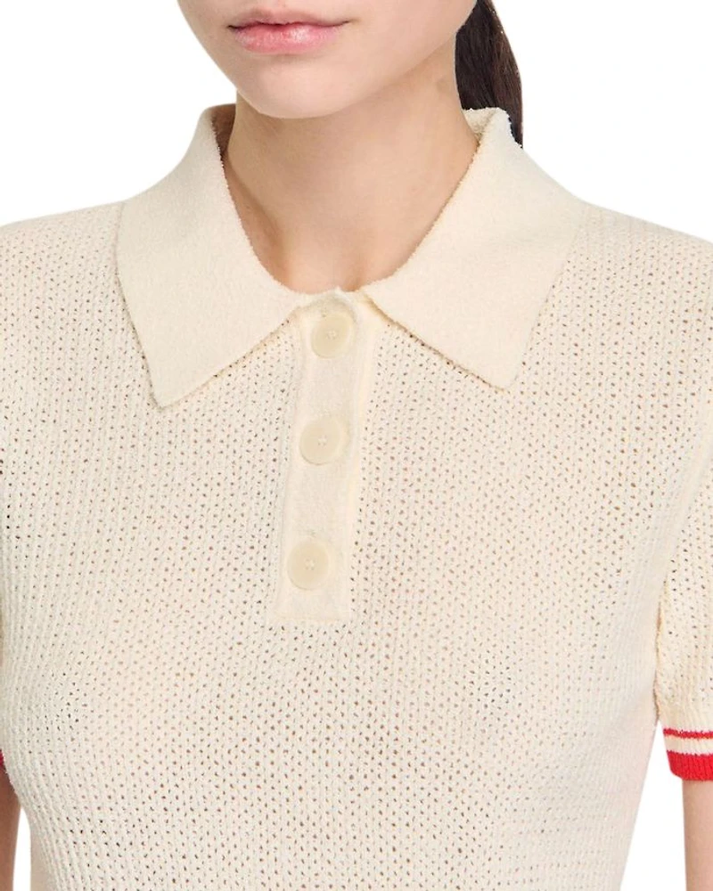 Polo Collar Knit Top