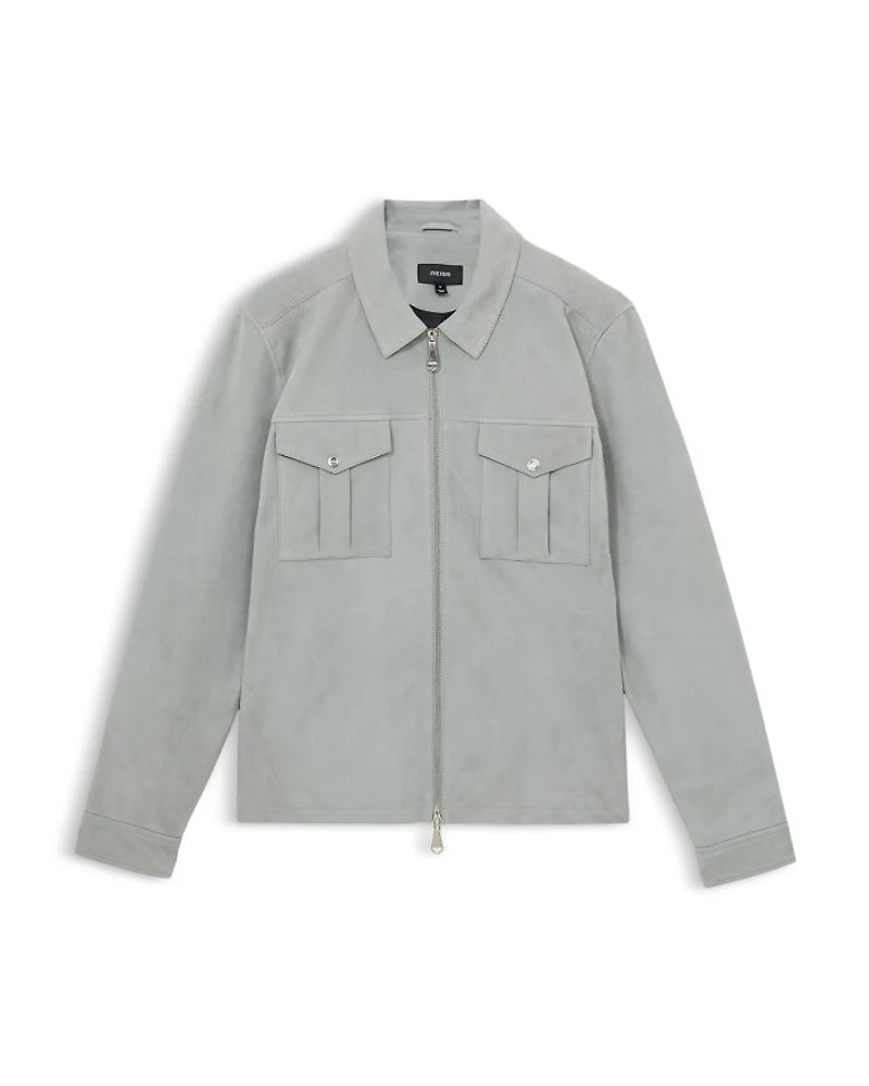 Slim Fit Belle Suede Zipper Shacket