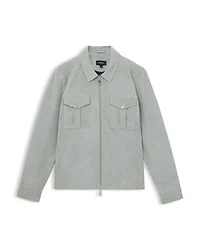 Slim Fit Belle Suede Zipper Shacket