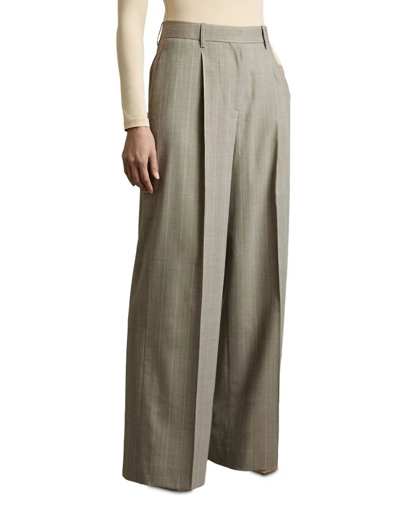 Tallulah Wide Leg Pinstripe Trousers