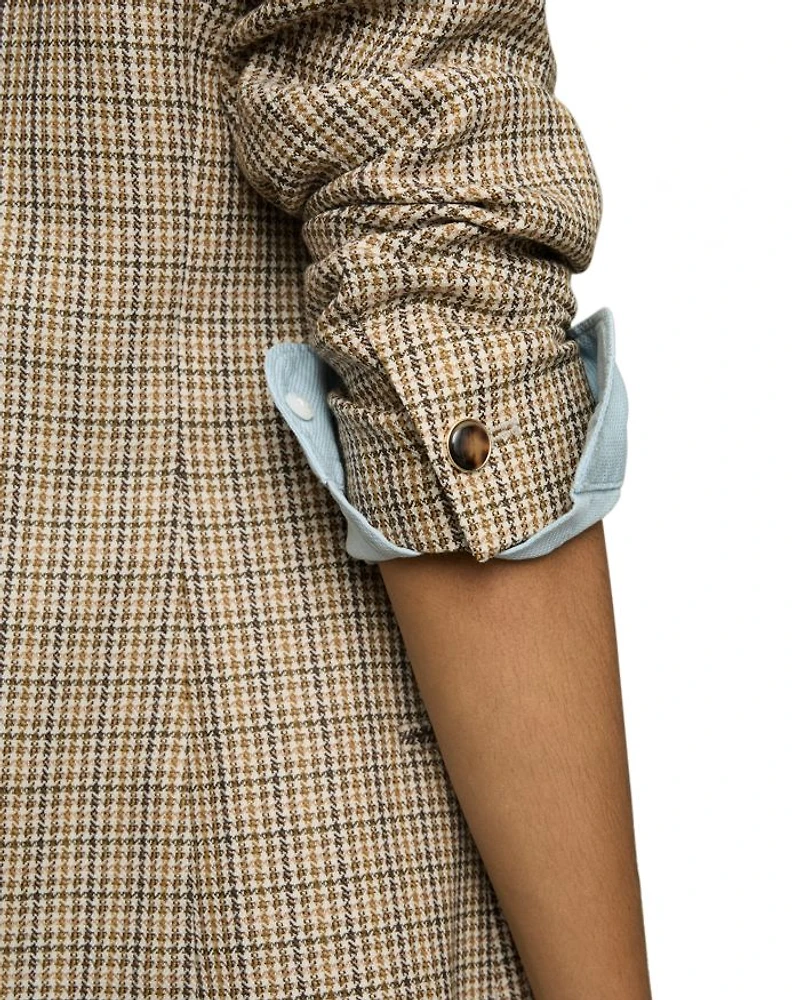 Vida Double Breasted Check Blazer