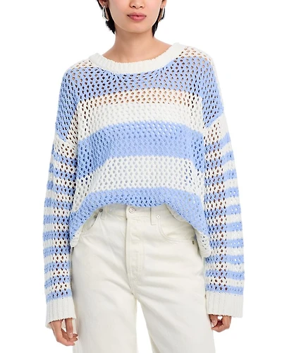 Stripe Knit Netted Sweater