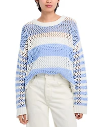 Stripe Knit Netted Sweater