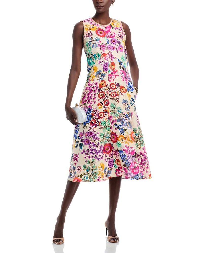 Linen Chevron Tank Dress