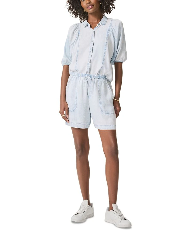 Angie Indigo Drawstring Shorts