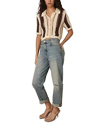 Roni Crochet Button Front Top