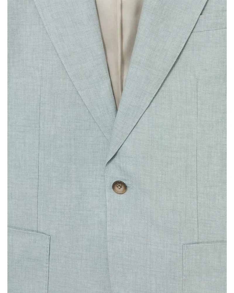 Linen Notch Lapel Slim Fit Blazer