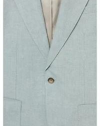 Linen Notch Lapel Slim Fit Blazer