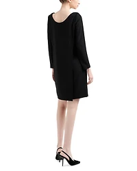 Pleated Shoulder Techno Candy Sheath Dress