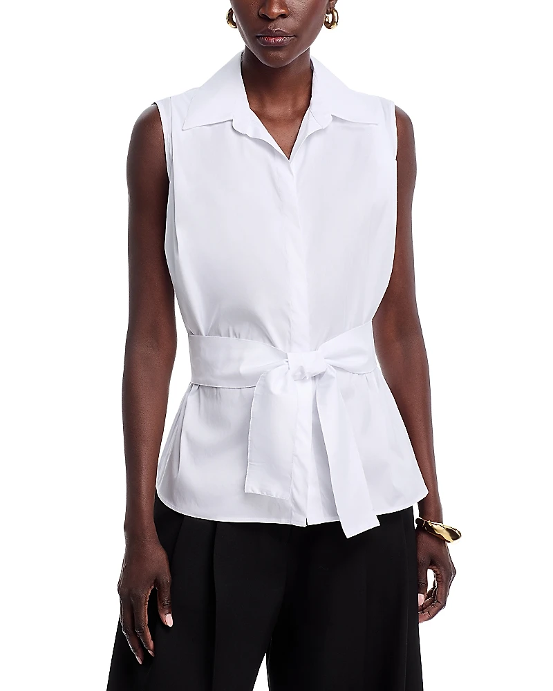 Chiara Boni La Petite Robe Erdi Tie Waist Sleeveless Blouse