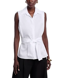Chiara Boni La Petite Robe Erdi Tie Waist Sleeveless Blouse