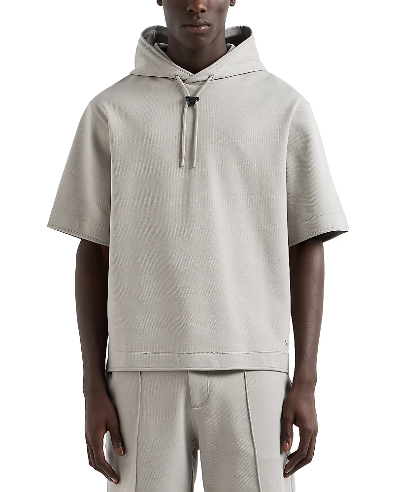 Emporio Armani Textured Short Sleeve Sweatshirt