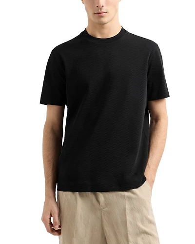 Textured Cotton Allover Jacquard Tee