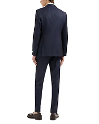 M Line Slim Fit Single Breasted Notch Lapel Suit Herringbone Stripe Wool