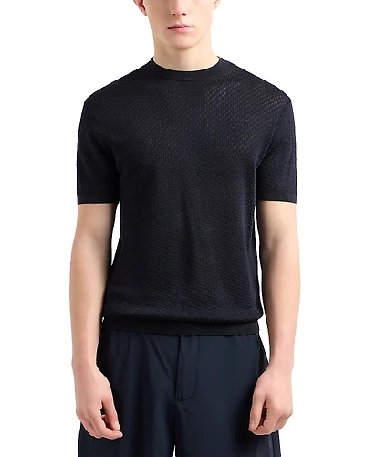 Emporio Armani Knit Jacquard Short Sleeve Sweater