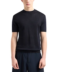Emporio Armani Knit Jacquard Short Sleeve Sweater