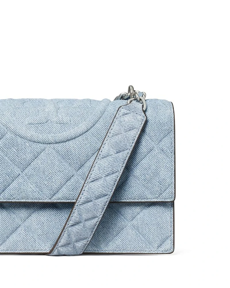 Fleming Denim Print Leather Convertible Crossbody