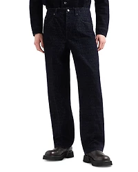 Emporio Armani Loose Fit Flocked Logo Jeans