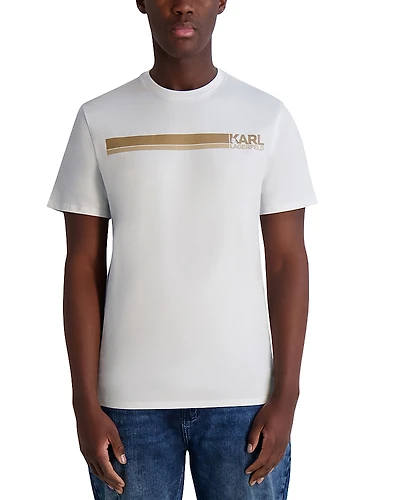 Karl Lagerfeld Paris Race Stripe Slim Fit Logo Tee