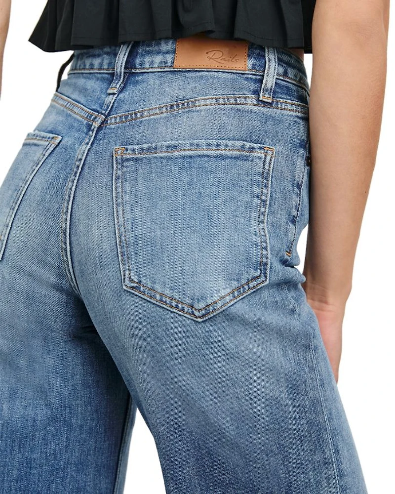 Getty High Rise Wide Leg Cropped Jeans Tradewind