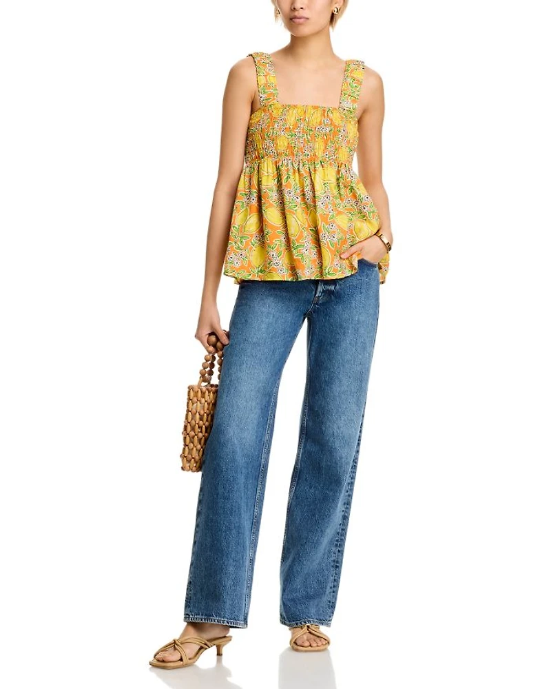 Smocked Lemon Tank Top - Exclusive