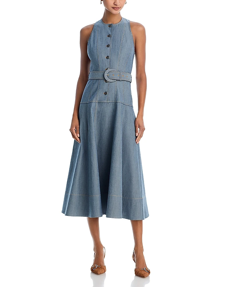 Cinq a Sept Margaret Sleeveless Denim Midi Dress