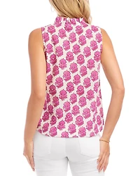 Sleeveless Ruffle Trim Top