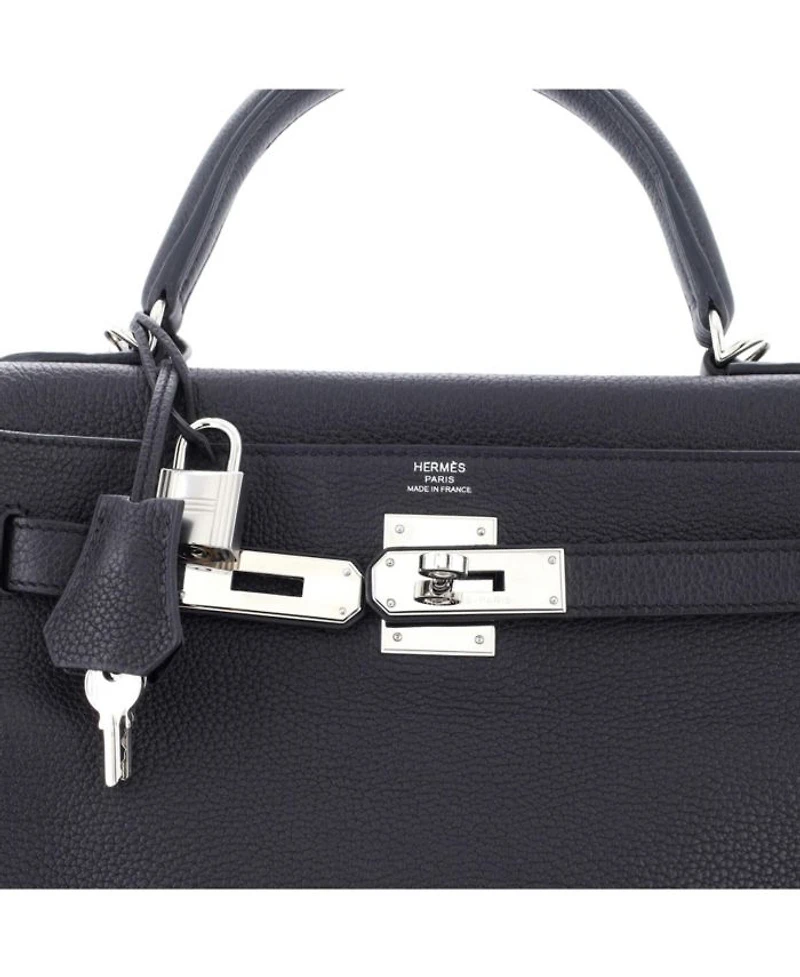 Kelly 28 Handbag Togo with Palladium Hardware